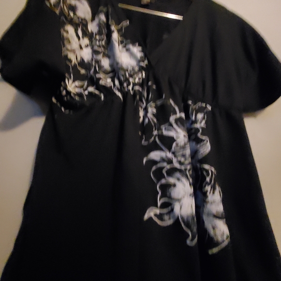 Majora Black Floral Print Shirt - Size S - Picture 4 of 7